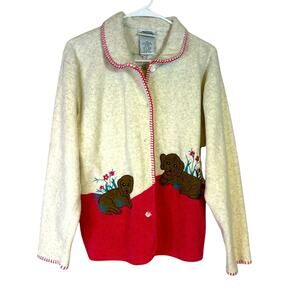 Vintage Northern Getaway Grandmacore Puppy Sweatshirt Size Large Bin6